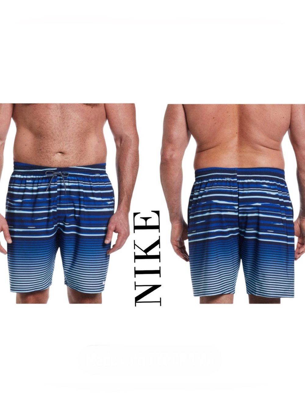Nike Swim Men's Fade Stripe Breaker 9" Volley Shorts Midnight Navy Size XXL